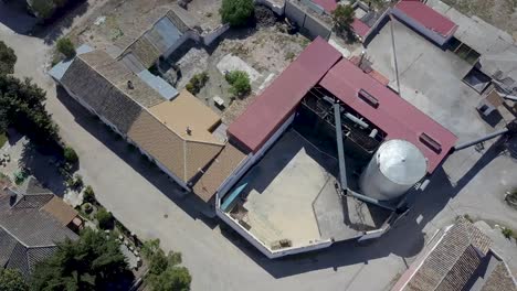 aerial overhead view of an oil factory in the south of spain