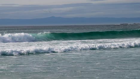 17 mile drive spanish bay in monetery, california. blue ocean waves hitting rocks at seal rock beach