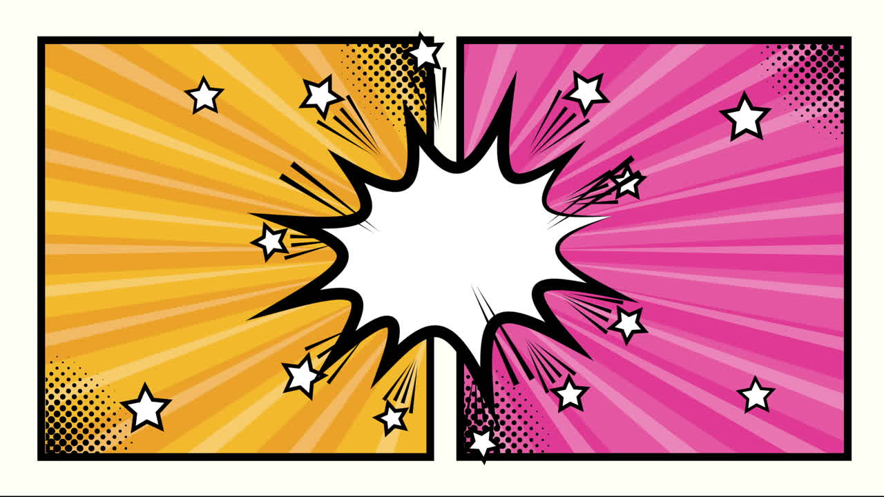 burbuja de expresión con un paquete de elementos estilo pop art