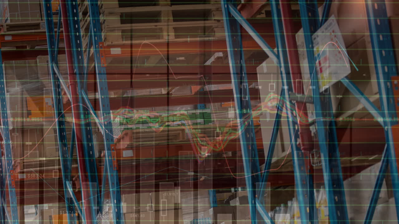 animación del procesamiento de estadísticas en el almacén