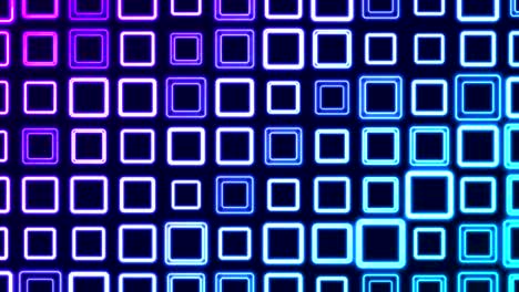 el parpadeo brillante de los cuadrados geométricos de neón animación de video