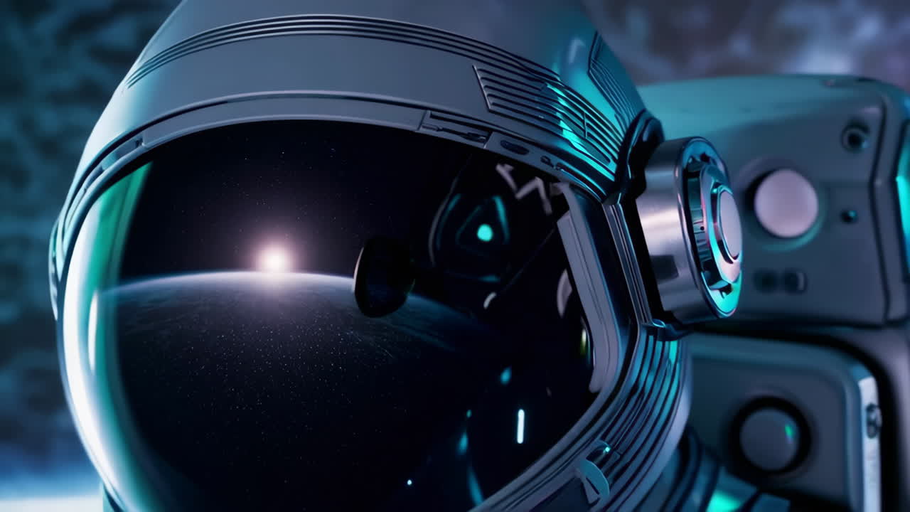 Astronaut in Space Suit with Space Helmet