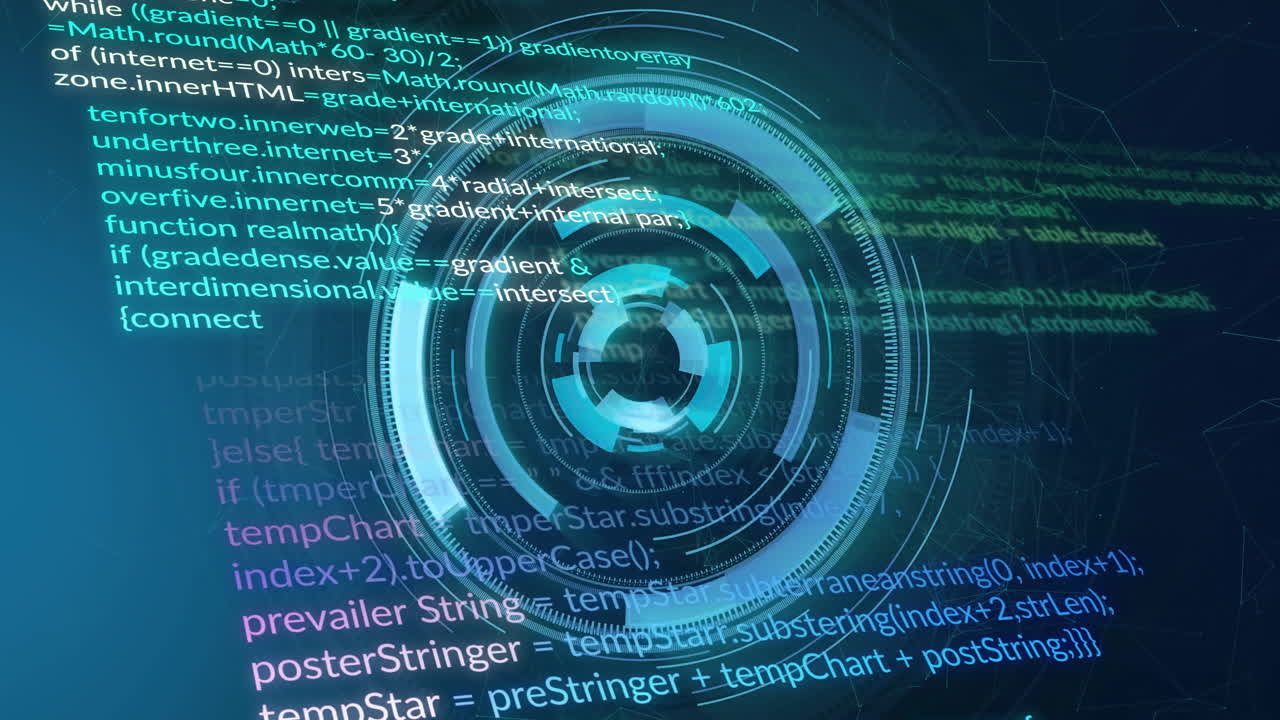 animación del procesamiento de datos sobre el escaneo de alcance sobre fondo negro