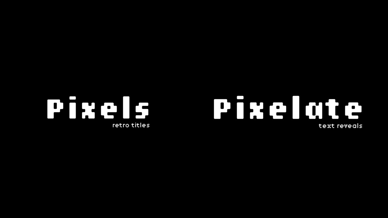 Retro Pixel Text Reveal Animation with Glitch Effect