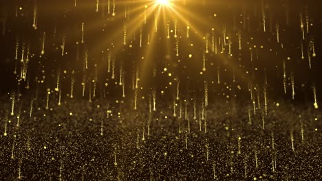 golden particles raining down