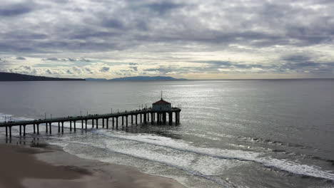 manhattan beach pier and roundhouse aquarium by the sea in california, usa