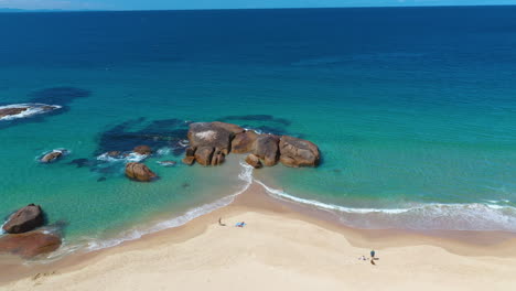 beautiful australian beach, idyllic coastline of south west rocks, aerial view