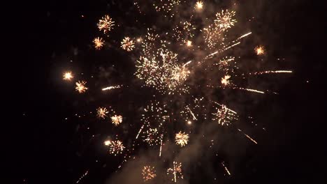 hermoso espectáculo de fuegos artificiales por la noche