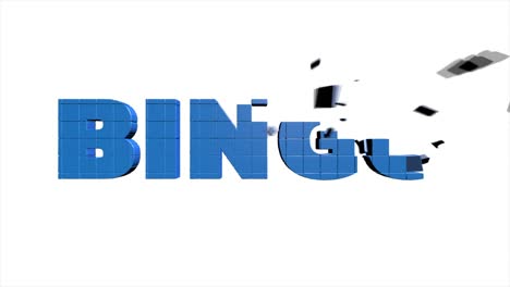 word bingo. beautiful animation of the text bingo on isolated background