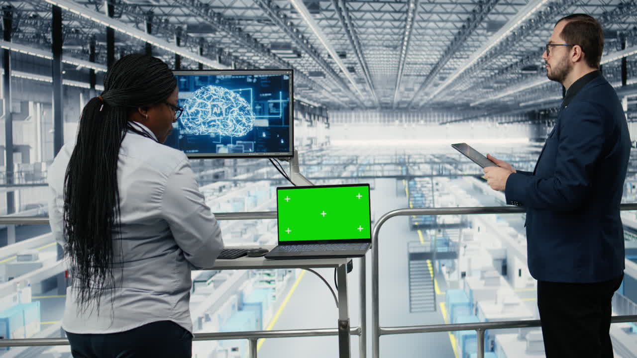 Isolated screen notebook, monitoring production with AI and semiconductors