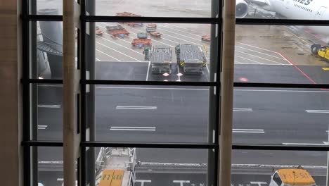 time-lapse of vehicles moving on airport tarmac