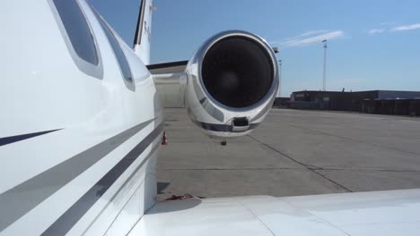 jet engine on a small private jet