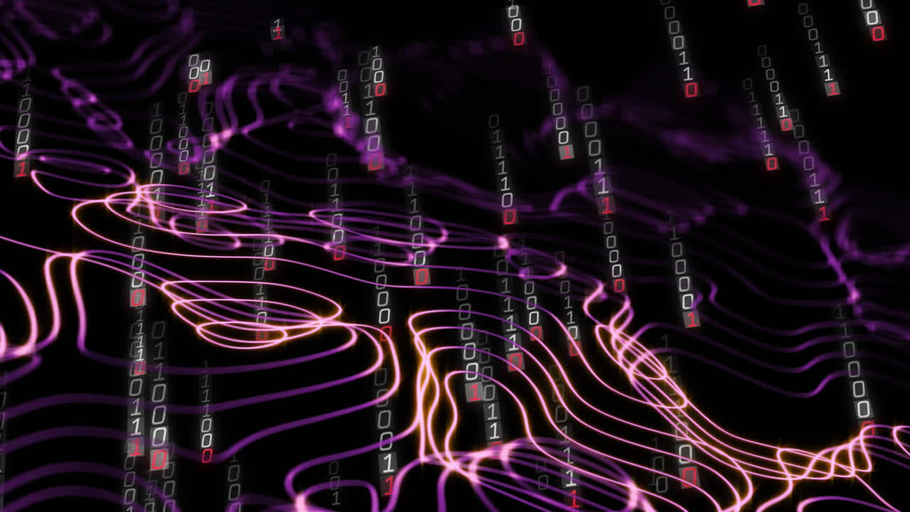 Animation of binary coding data processing over network of connections