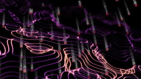 animación del procesamiento de datos de codificación binaria a través de una red de conexiones