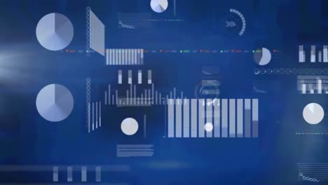 animation of statistics recording and data processing over digital screen