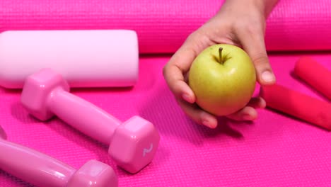 healthy fitness lifestyle with apple