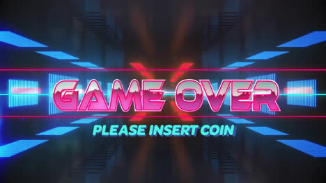 animation of game start text over neon tunnel