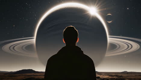 cosmic contemplation: a journey to a ringed world