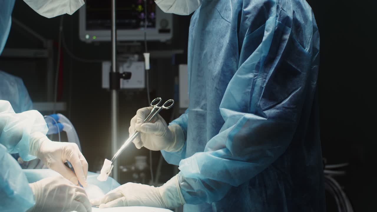 수술실에서 수술 절차