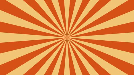 fondo de animación de bucle gráfico de movimiento sin costuras abstracto con rayos naranja en estilo pop art retro