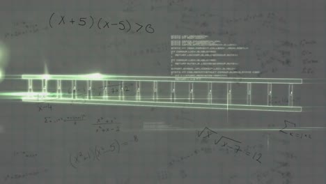 animation of dna sequencing and medical data processing on grey background