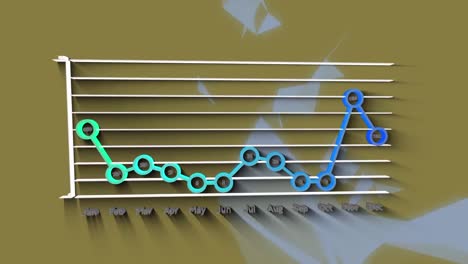 animation of financial graph on brown background