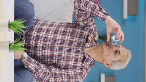 vertical video of man drinking water for healthy life.