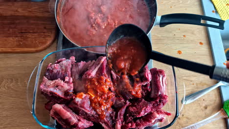 cooking techniques, marinating meat with sauce
