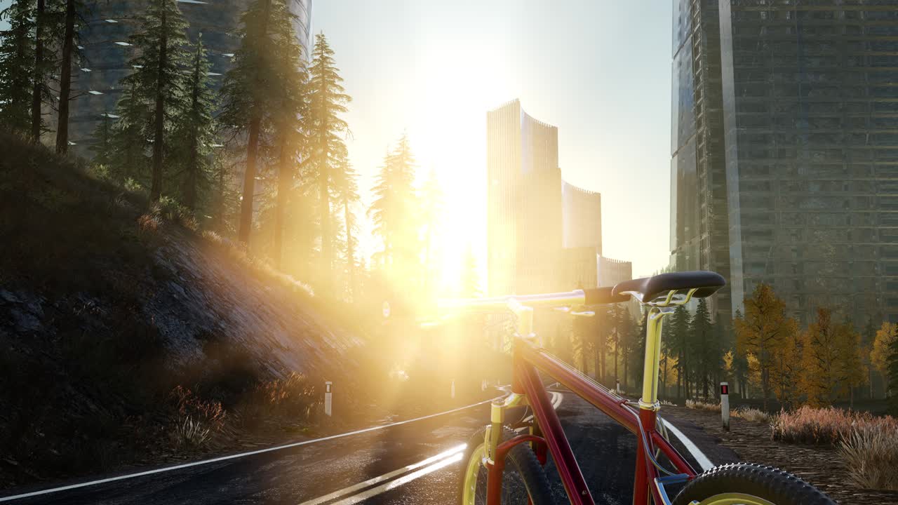 도로 에 있는 도시 자전거