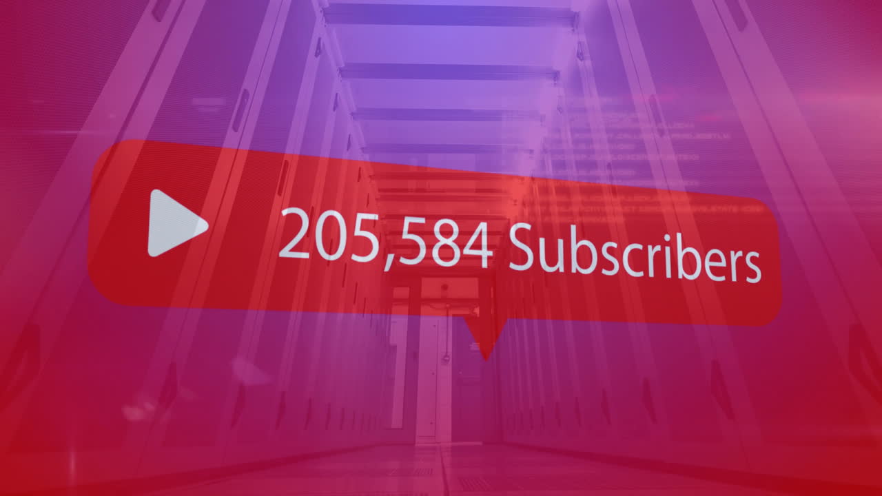 animación de los suscriptores procesamiento de texto y datos a través de servidores informáticos