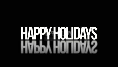 rolling happy holidays text on black gradient