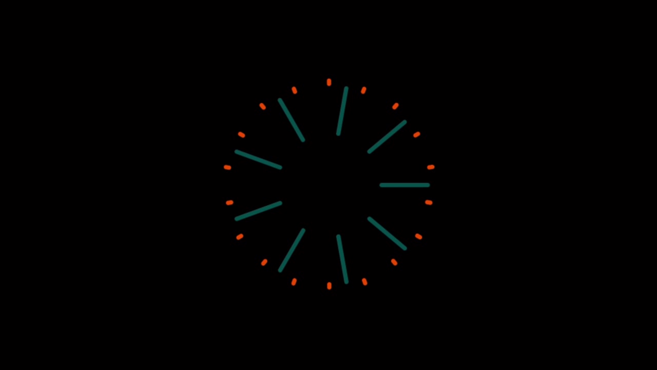 Animation colorful geometric shape isolate on black background.
