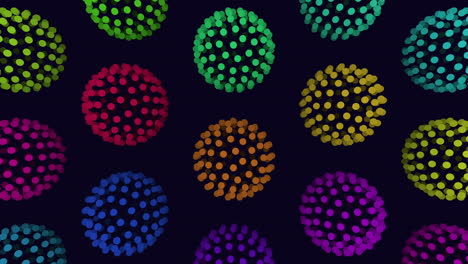 Vibrant-and-symmetrical-pattern-colorful-circles-on-black-background