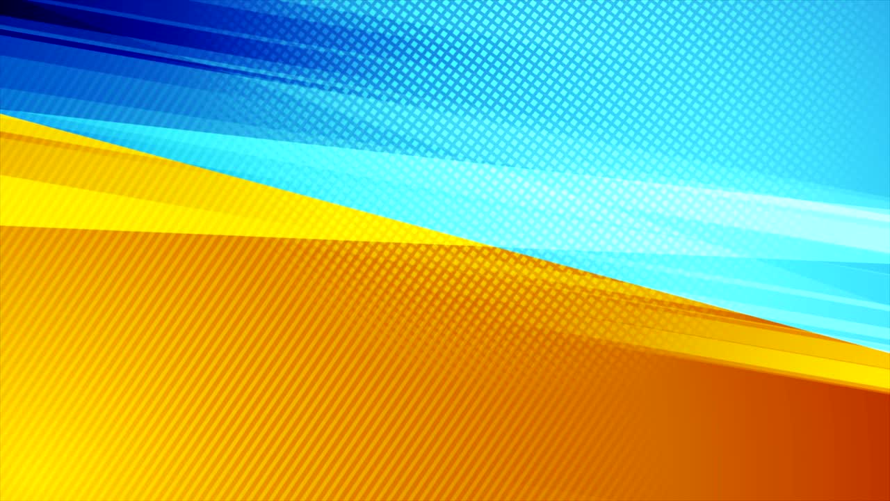 Colorful blue and orange contrast abstract video animation