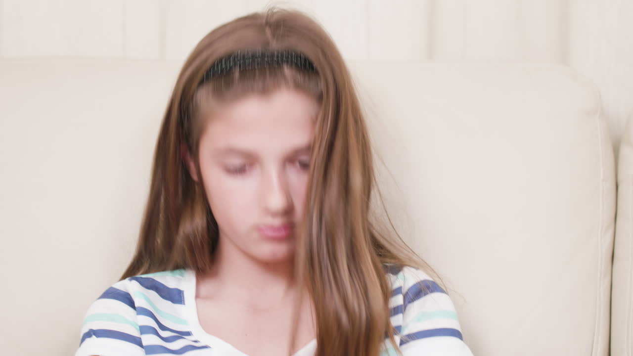 Sad young girl portrait