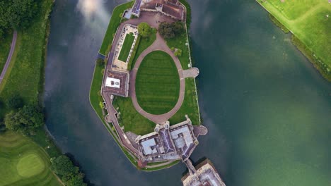 aerial view of an island castle