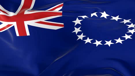 waving  looped flag as  background cook islands