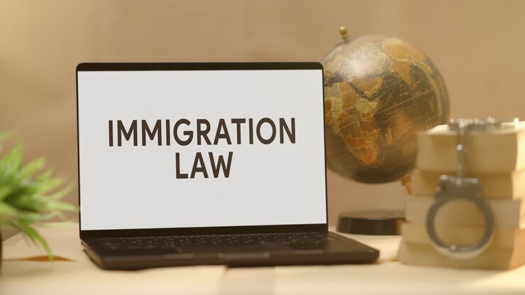 IMMIGRATION LAW DISPLAYED IN LEGAL LAPTOP SCREEN
