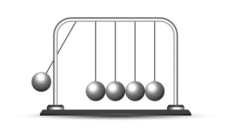 looping animation of the movement of metal balls in the newtonian cradle