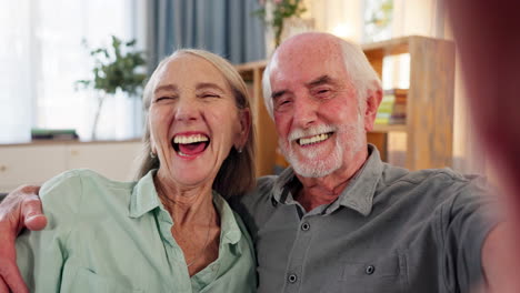 happy elderly couple laughing together