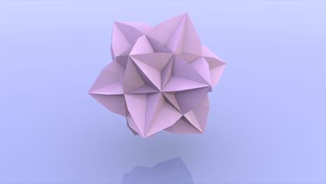 esfera lila compuesta por triángulos animación de renderización 3d construcción circular poligonal aislada moviéndose en fondo azul video en bucle movimiento de objeto abstracto esférico imágenes 3d