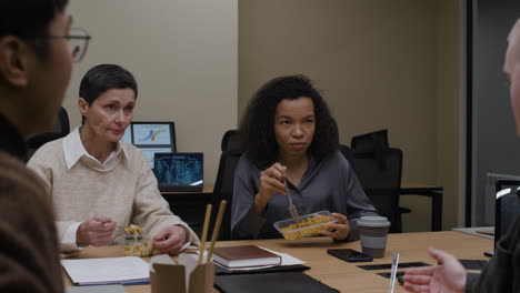 office team lunch meeting