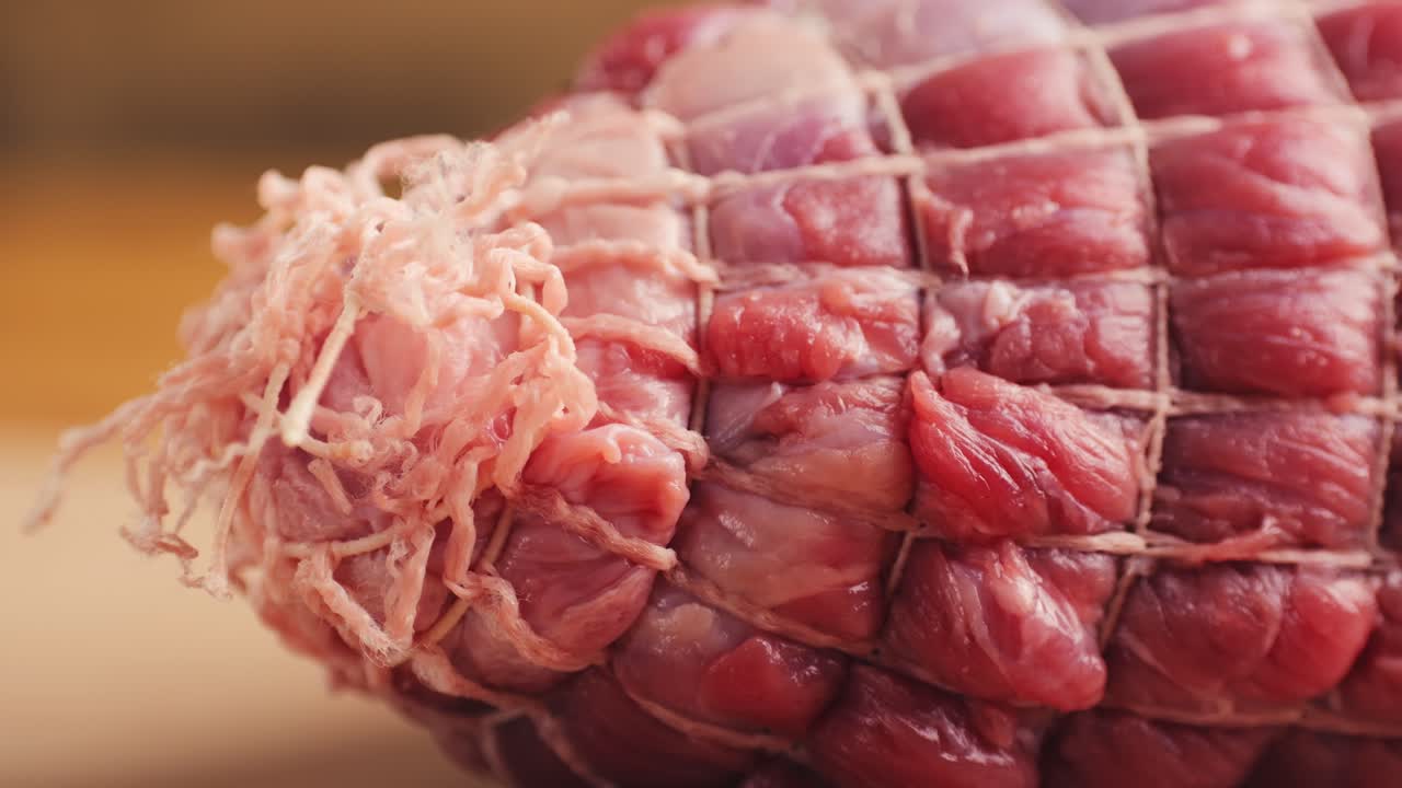 Close-up of a tied roast
