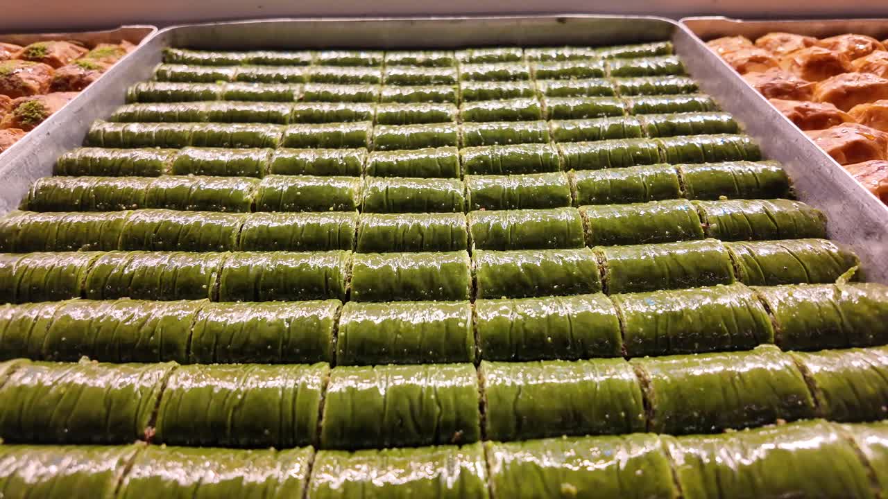 exhibición de baklava turca