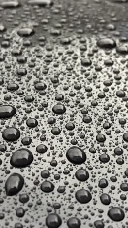 closeup of shimmering water droplets closeup view of water droplets on a smooth surface reflecting light and creating a shimmering effect the background is softly blurred enhancing the focus on the droplets