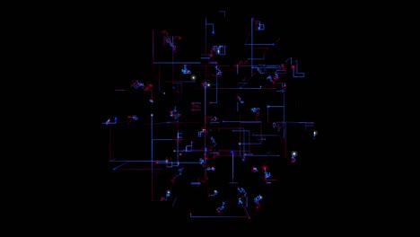 tecnología de red de circuitos de datos gráfico de movimiento fondo de animación abstracto