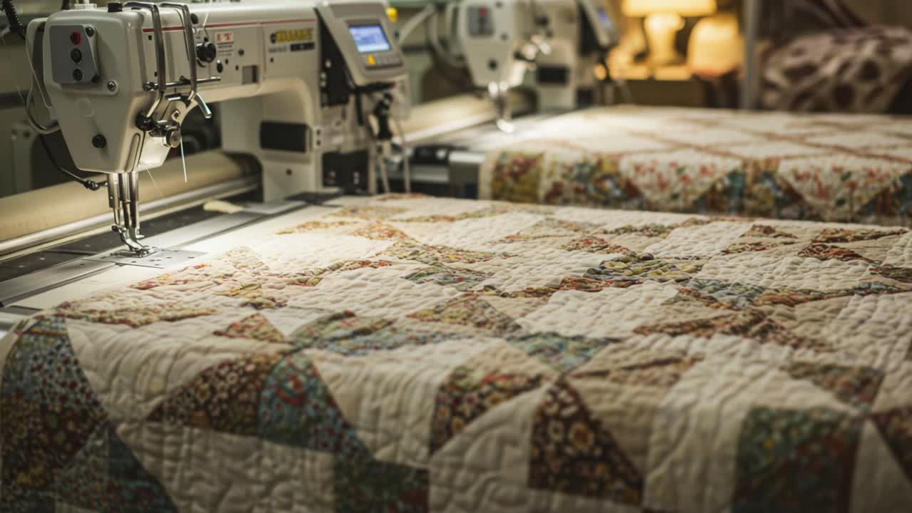 Mastering the Art of Quilting: A Visual Journey Through the Intricacies of Machine Quilting with Beautifully Crafted Quilts in a Cozy Workshop Setting