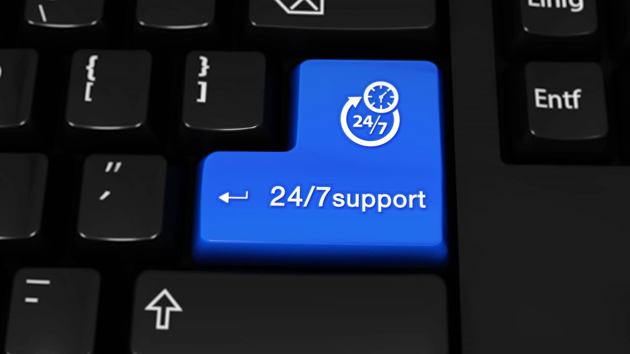 24/7 Support Button on Keyboard