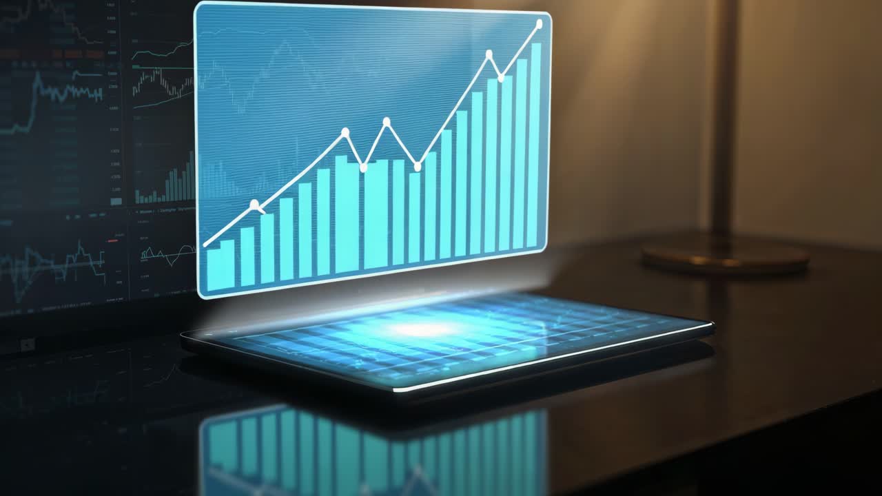 Financial Growth Chart on Digital Devices