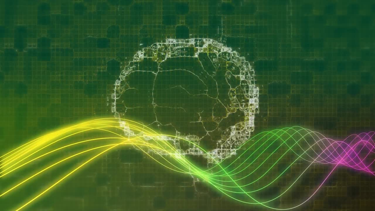 Animation of human brain with network of connections